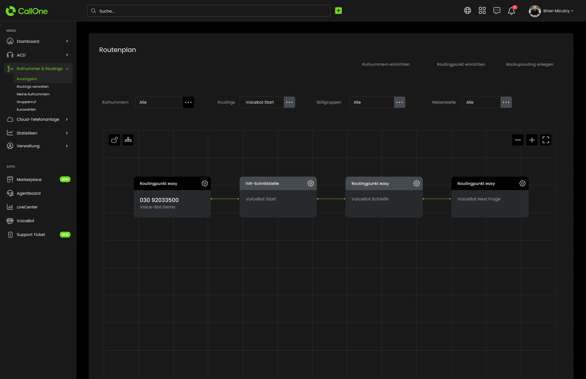 routing konfiguration oberflaeche dark mode 2