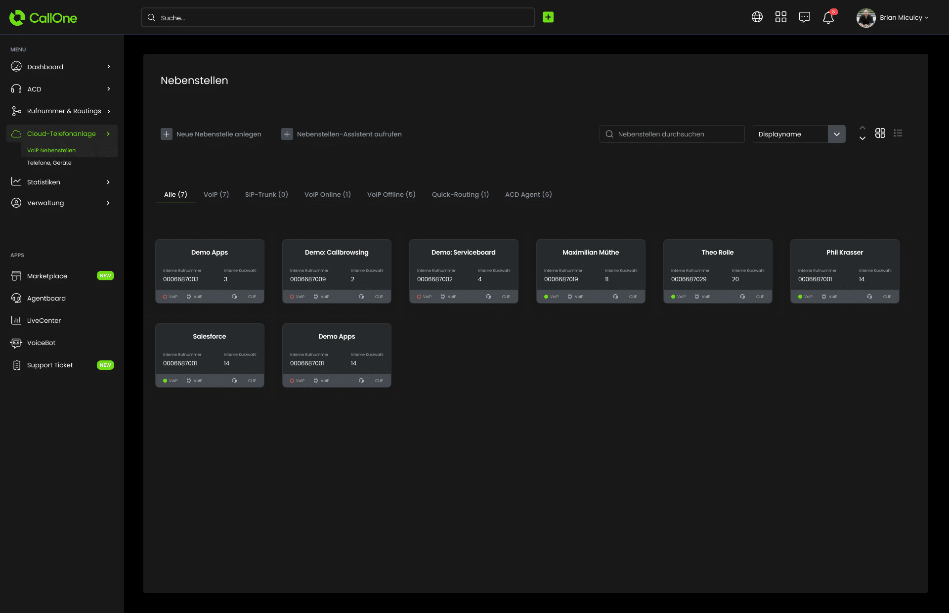 routing konfiguration oberflaeche dark mode nebenstellen